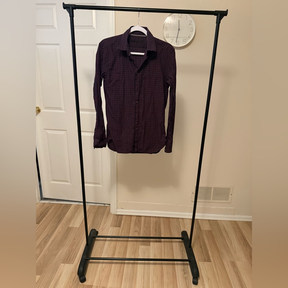 Messagerie Men's Dark Purple Plaid Shirt